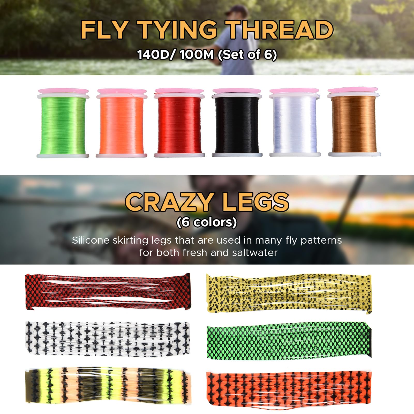 150pcs Fly Binding Tool Kit, Fly Binding Material Tools Kit gut organisierte Fischereiköder -Gebäude -Making -Set für Starterfischereiköder