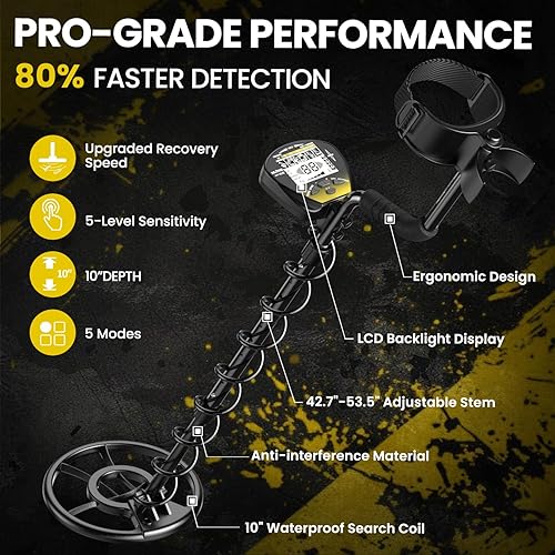 Miniatura 4 de DR.ÖTEK Detector de metales para adultos profesional, detector de metales dorado, modo de memoria único y exclusivo, mayor precisión, bobina