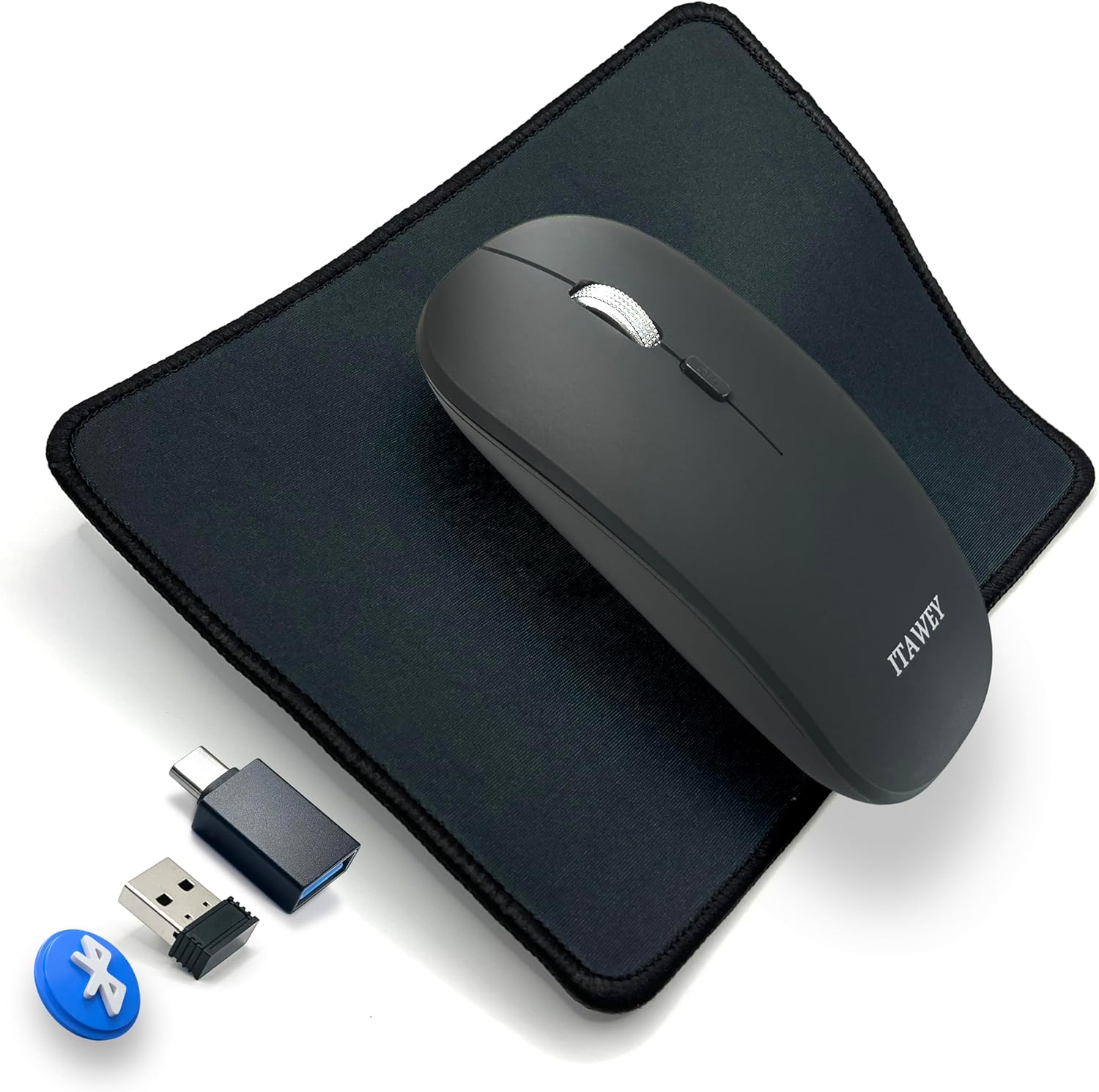 ITAWEY Wireless Mouse and Pad Combo, Dual Mode Bluetooth 5.