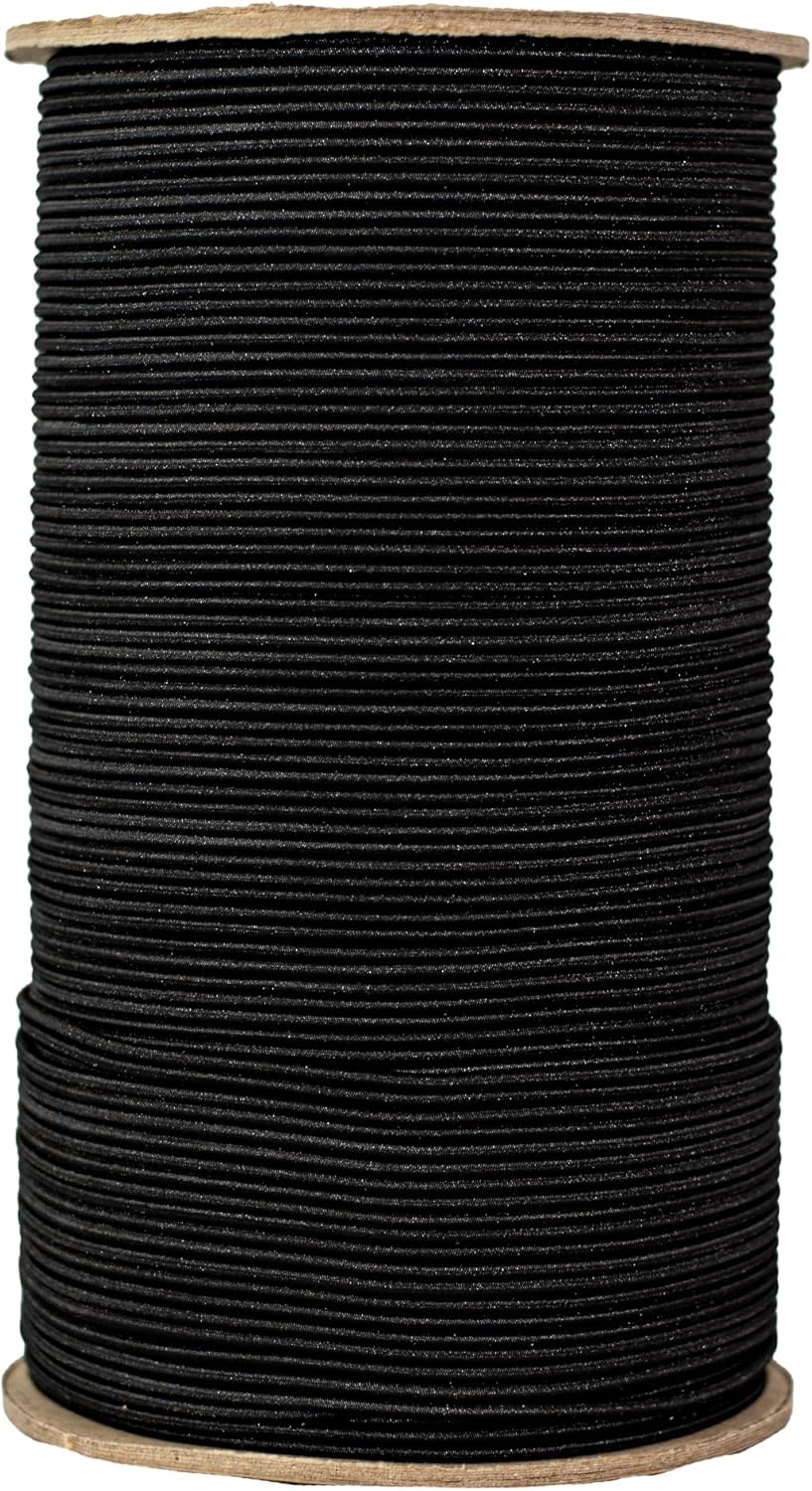 Top Rated SGT KNOTS Polypro Bungee Shock Cord - Lightweight Elastic Rope for Crafting, Industrial & DIY Projects (1/8 x 1000ft Spool, Black)