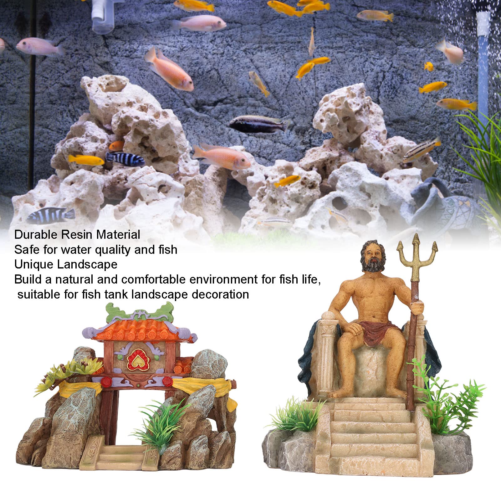 Tyenaza Decorazioni per Acquario, Decorazione Classica per La Casa in Resina, Ornamento per Statua di Acquario per Accessori Subacquei