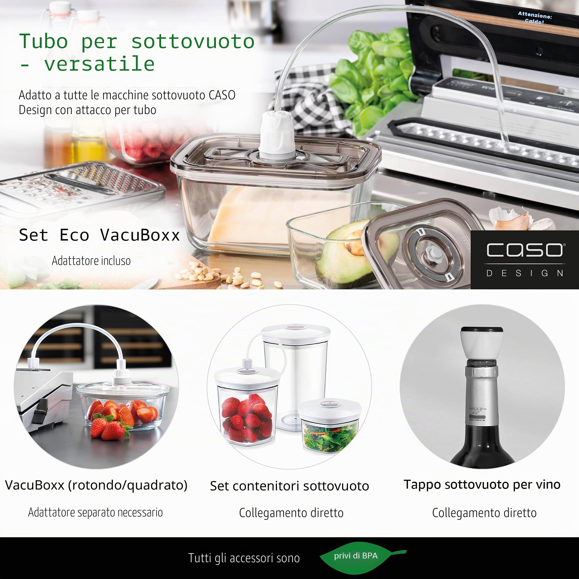 CASO DESIGN 1390 Vc 200 Sigillatrice con Box per Confezionamento Sottovuoto Alimenti