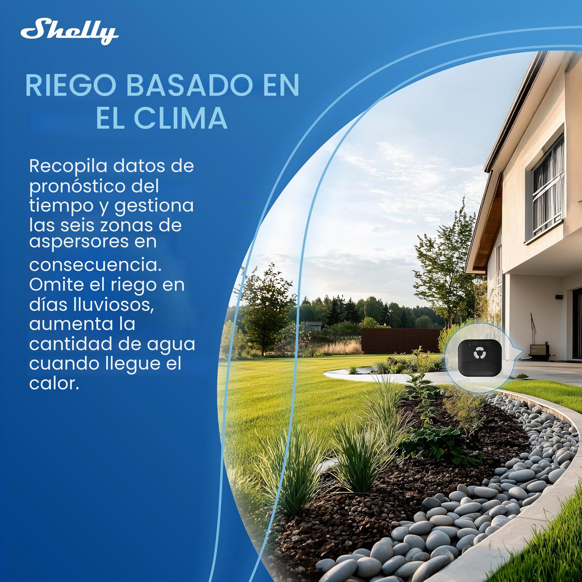 FRANKEVER Sprinkler Controller FK-06X – Controlador de riego inteligente para jardín, Wi-Fi, 6 Zonas de riego, Salidas de 24 VAC, Temporizador de riego automático, Accesso por Shelly Smart Control app