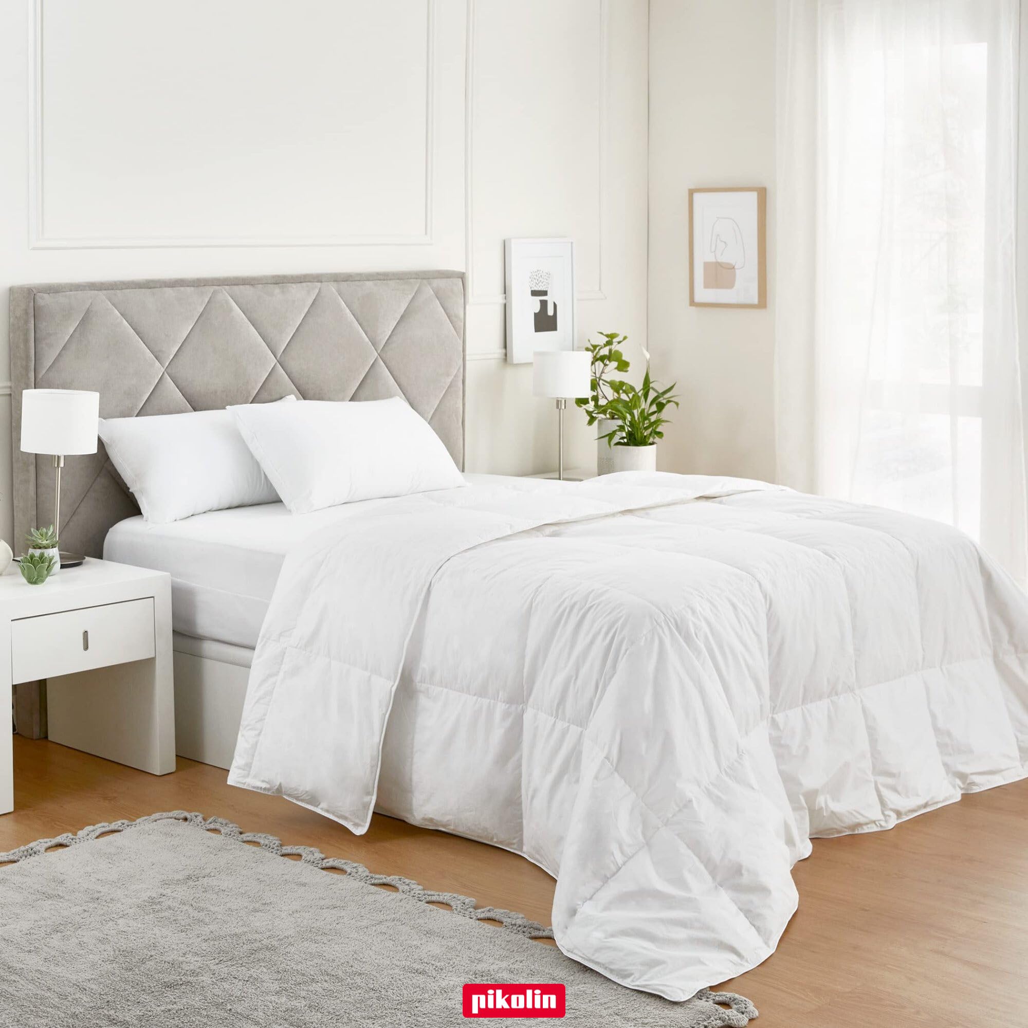 Pikolin Home - Piumino in piumino d’oca 92% in cotone, consigliato per l'autunno e l'inverno e per le camere con temperature medie