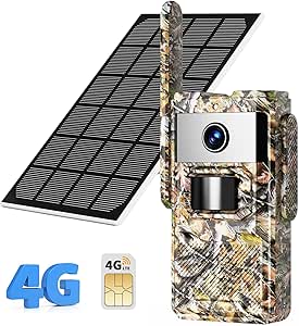 Cellular Trail Camera, Solar Powered Game Camera, 2.5K Live Streaming & Playback on Phone, No-Glow IR, Motion Activated, Deer Wildlife Hunting Camera, 4G LTE SIM Card, PIR Detction, IP66 asin的图片