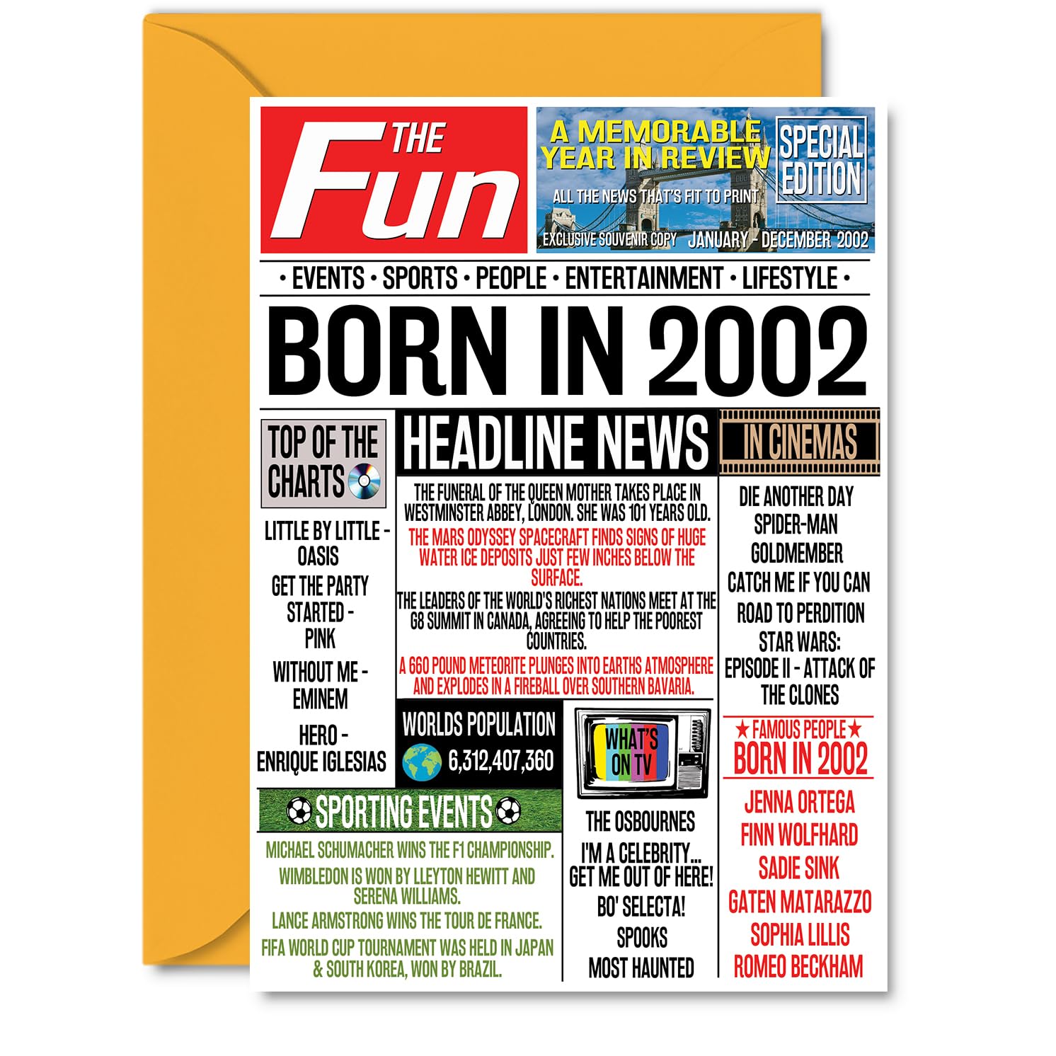 19th Birthday Cards for Men Women - Born In 2007 Newspaper - Happy 19 Birthday Card for Son Daughter Cousin Vintage Retro Back In 2007, 145mm Bday Greeting Cards — view 135