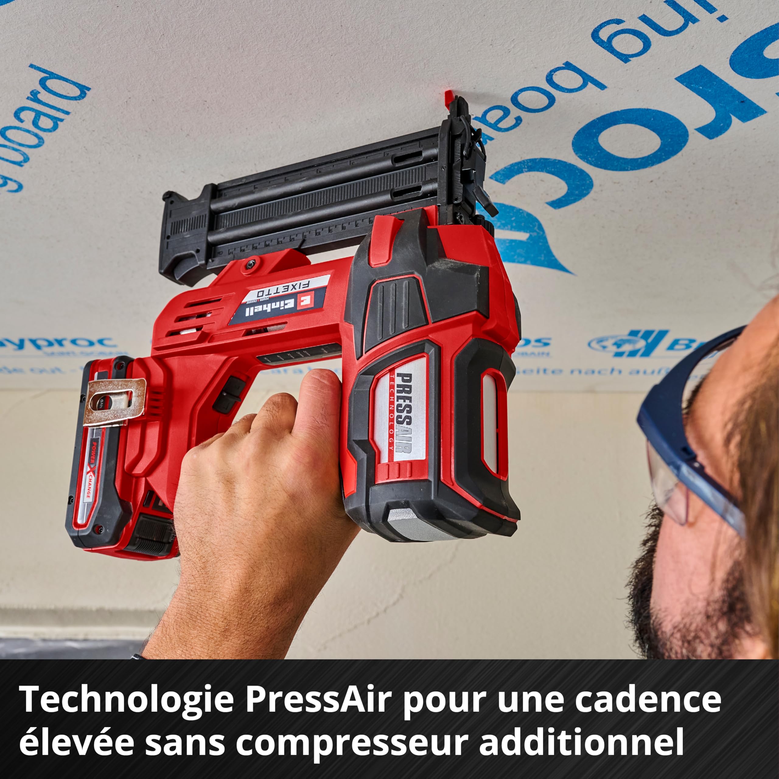 Einhell Professional Cloueuse sans fil FIXETTO 18/50 N Solo Power X-Change (18V, 60 cps/min, Clous de 15 à 50mm - largeur 1,0mm) Livré sans batterie ni chargeur