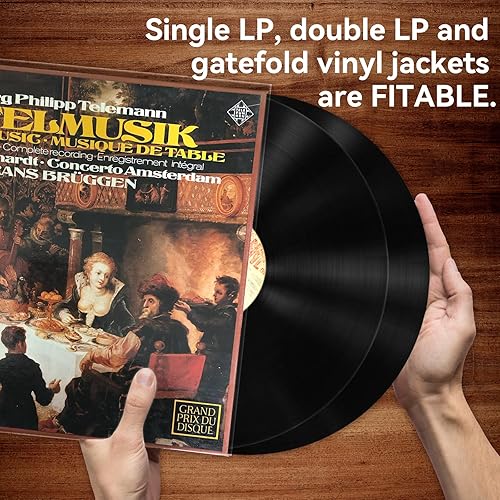 Miniatura 4 de Fundas exteriores de vinilo, juego de 50 fundas de vinilo de plástico para álbumes que protegen 12 pulgadas de LP, 3 mil de grosor transparente