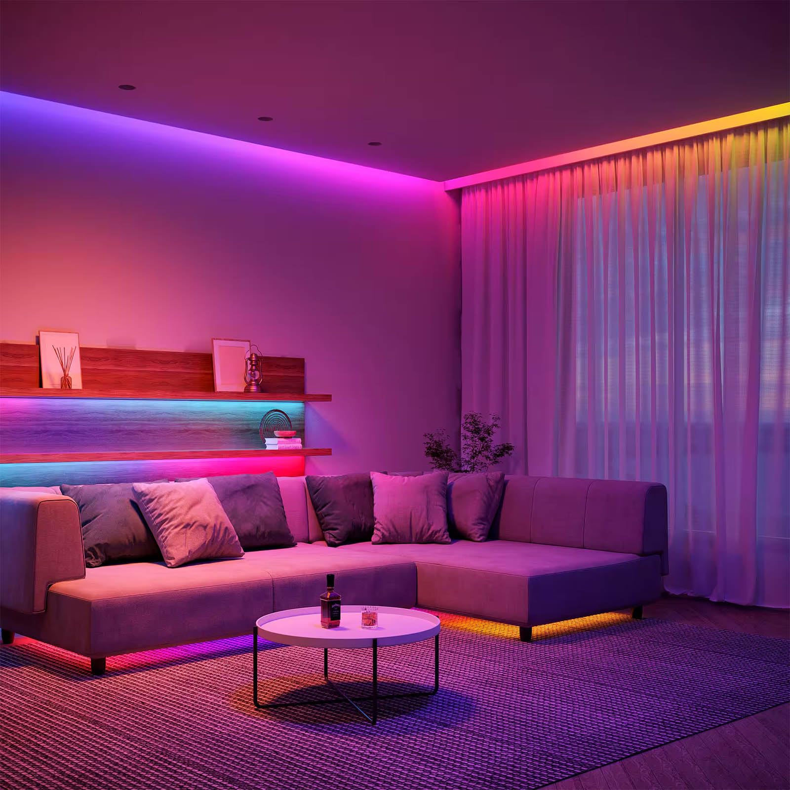 GOMING 24V 10M WS2811 RGB Neon COB Striscia LED IP67 Impermeabile Indirizzabile 576LEDs/M 16W/M Luminosità Uniforme Nastri LED Autoadesiva per Arredamento Casa(Controller e Alimentatore non Inclusi)