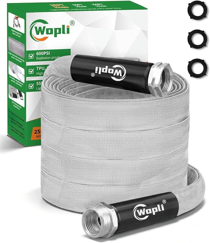 Garden Hose 50ft, Ultra-Light & Flexible Water Hose, Durable, All-Weather, Made of TPU-Drinking Water Safe, Easy to Store & Coil, Kink-Free, Camping, Car Wash, Yard, Garden and Home, Gray