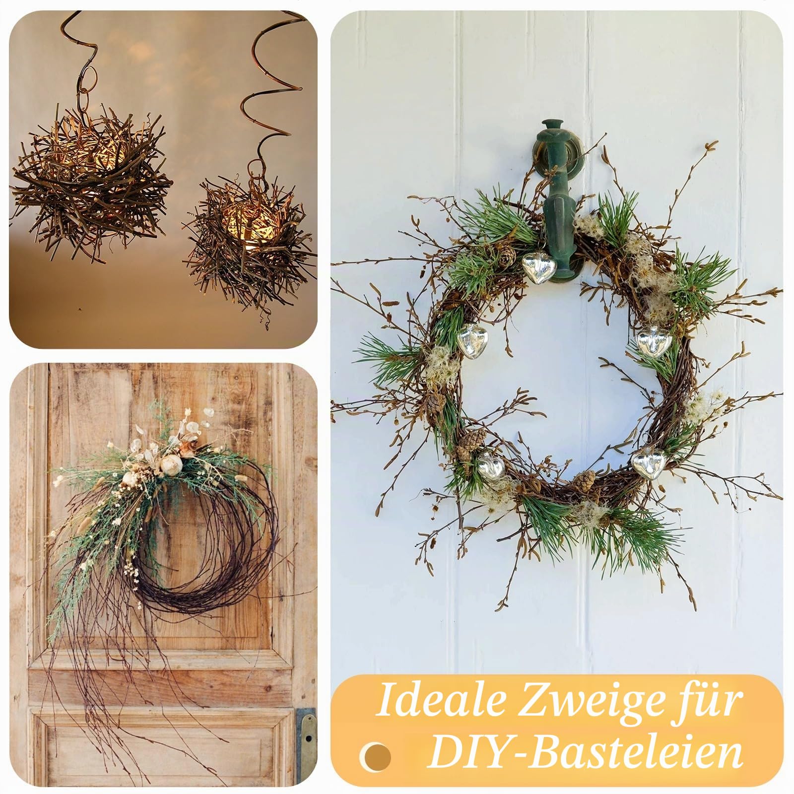 30 Stück echte getrocknete Birkenzweige – 43,2 cm dekorative 100% natürliche Birkenzweige für Ostervasen, lockige Weidenzweige, DIY, Blumenarrangement, Zweigkranz, Tafelaufsatz, rustikale