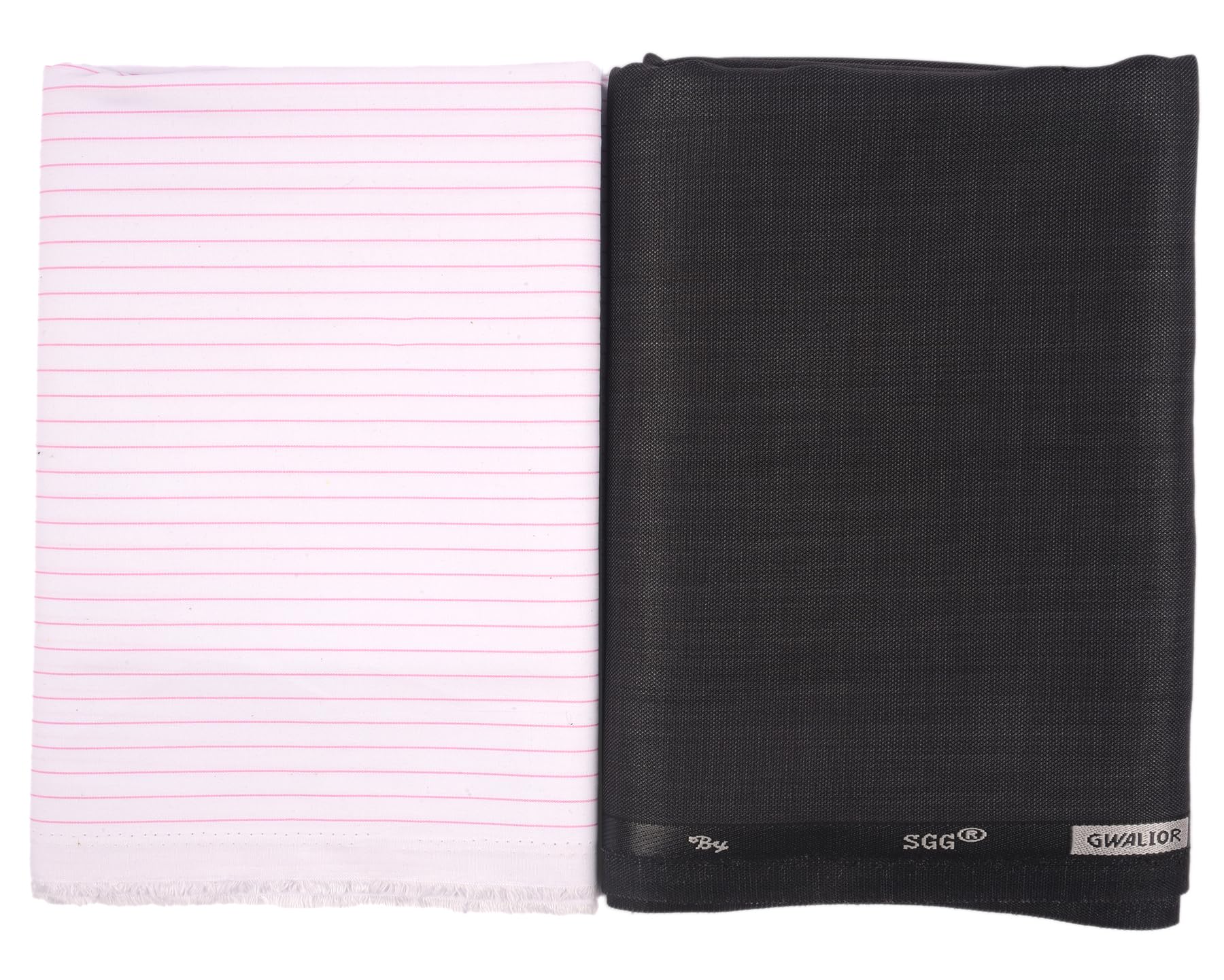 Men's Cotton-Blend Shirt & Poly Viscose Pant Unstitched Executive Fabric Combo Set with Gift Box: Pink Pin Stripe Shirt 2.2 Meters and Pant 1.2 Meters (MFS-STR-49)-image-47