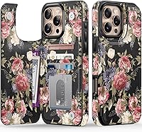 Vista 258 de LETO para iPhone 15 Pro Funda tipo cartera - Tapa tipo folio con patada - Diseños de moda - Tarjetero - Funda protectora para mujeres y niñas - 6.1