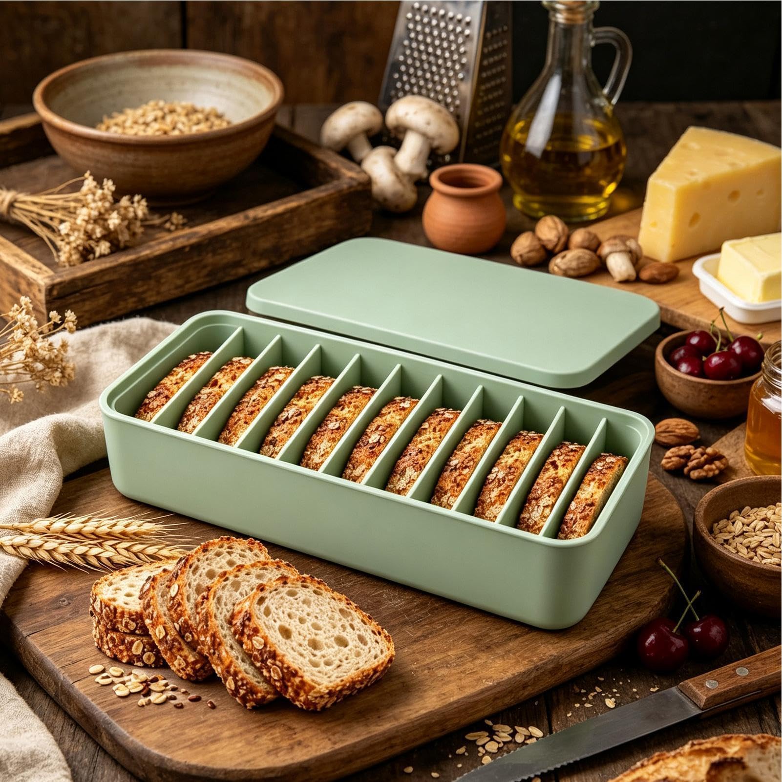 Generisch Brot-Gefrierbox aus Silikon mit 11 Fächern, Aufbewahrungsbehälter