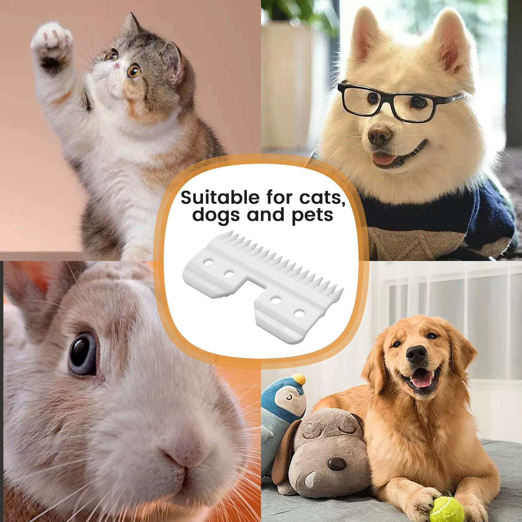 Cuchilla de corte de cerámica reemplazable de 18 dientes para mascotas, 10 unidades por lote para la serie A5