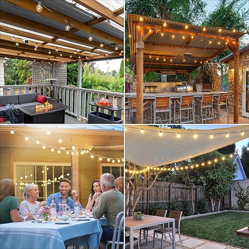 Miniatura 6 de Guirnalda de luces LED G40 para exteriores de 25 pies, con 13 bombillas, inastillable, impermeable, regulable, conectable, luces colgantes