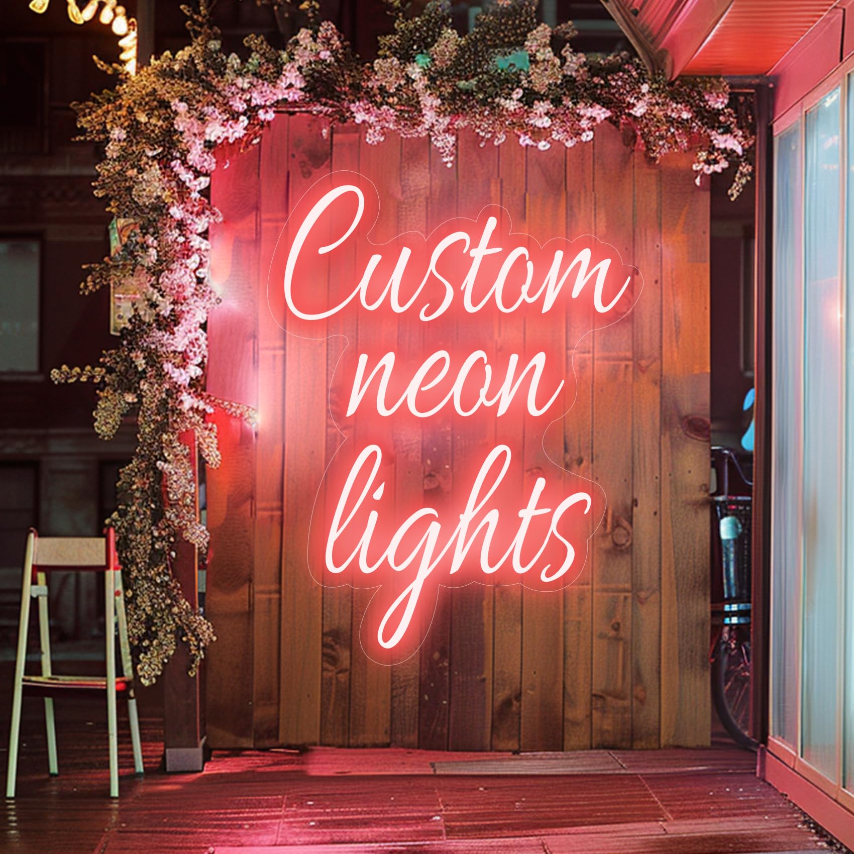 JBEIY Scritta Neon Personalizzata Con Nome O Logo, Insegna Luminosa LED In Silicone Con Dimmer, 40-150 Cm, Per Matrimoni, Negozi E Regali - 4