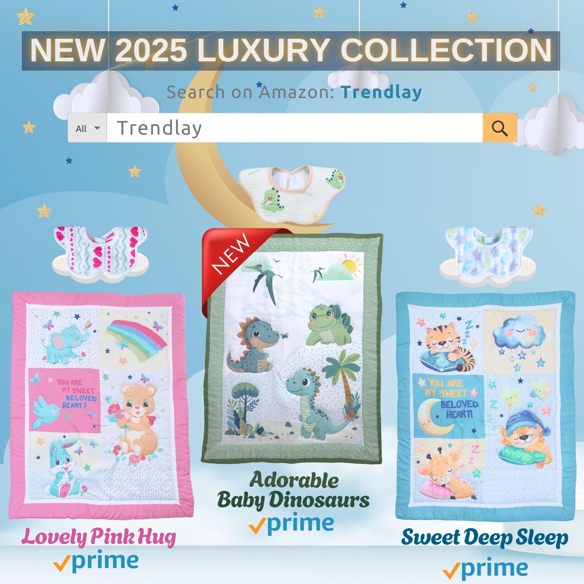TrenD'Lay Juego de ropa de cama de 4 piezas para cuna de bebé, juego de cama para niños o niñas, juegos de cuna para niños, juego de cuna, sábanas de cuna, ropa de cama de bebé, juego de cama para