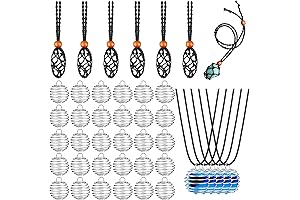 66-Piece Empty Stone Holder Quartz Stone Necklace Cord DIY Jewelry Craft Kit