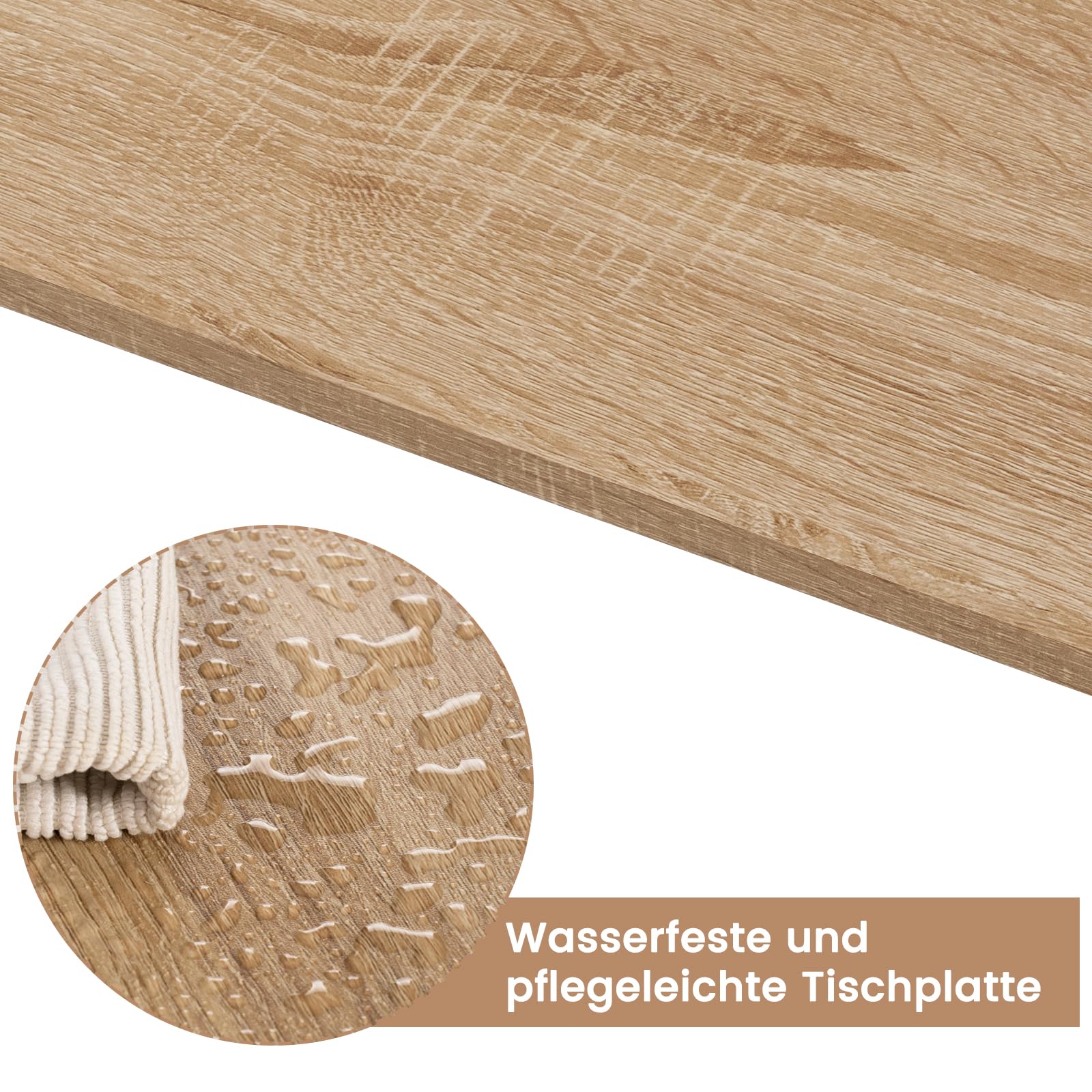WOLTU Bartisch 90 x 50 x 90 cm, Stehtisch mit 3 Ablagen, Bistrotisch Bartheke aus Metall & Holz, Küchentheke Tresentisch für Bar Küchen Wohnzimmer, Helle Eiche+Weiß
