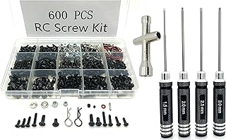 TEIRAY 600PCS RC Screws Kit and RC Screwdrivers Hex Screw Driver Set Nut Socket and for Traxxas Axial Arrma SCX10 Losi 1/8 1/10 1/12 1/16 1/8 RC Car Truck Crawler