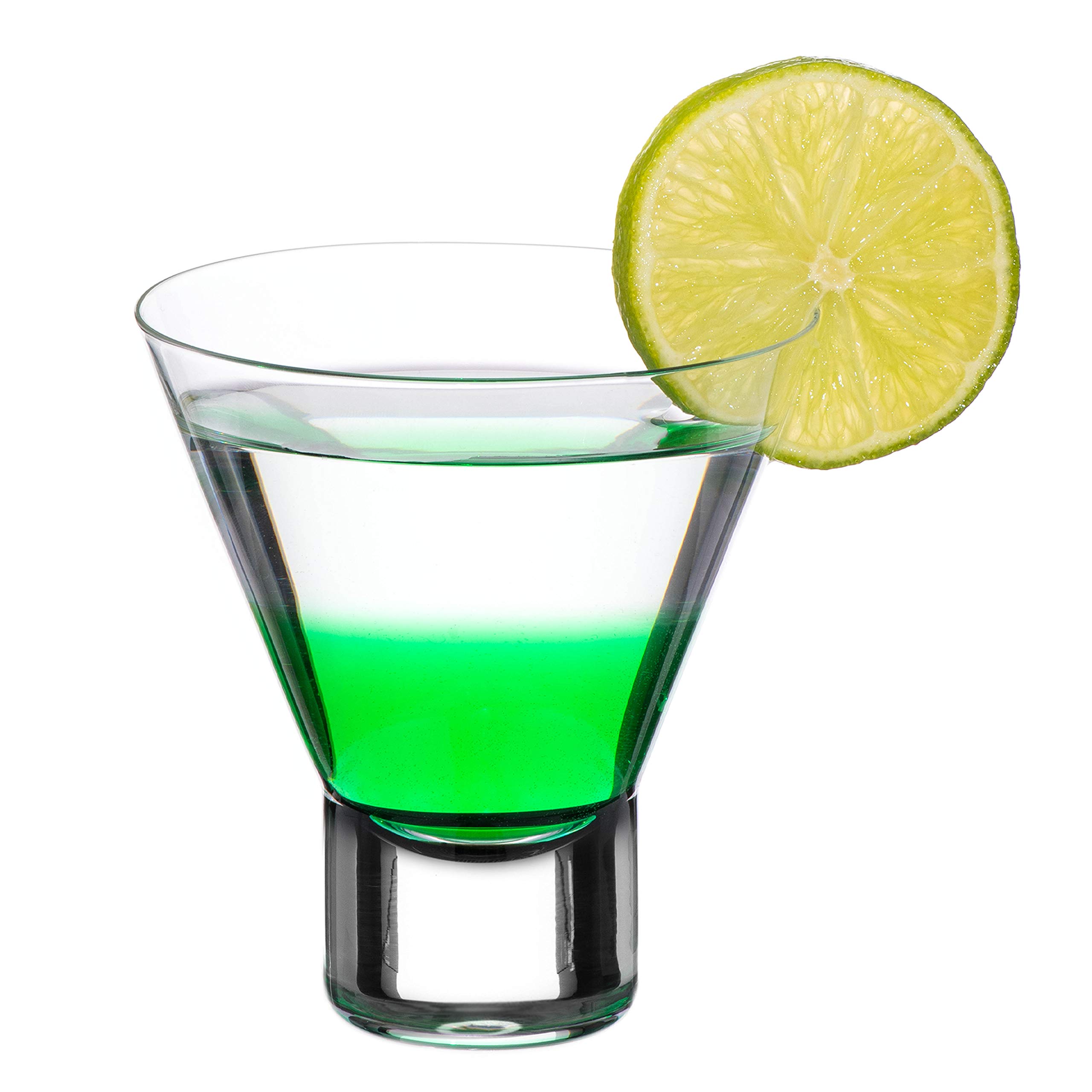 DIAMANTE Copas de Cóctel Martini - 4 Vasos Cortos de Cristal sin Tallo para Cóctel Martini Mojito Postre o Cuenco de Aperitivos- Colección 'Auris' – Juego de 4