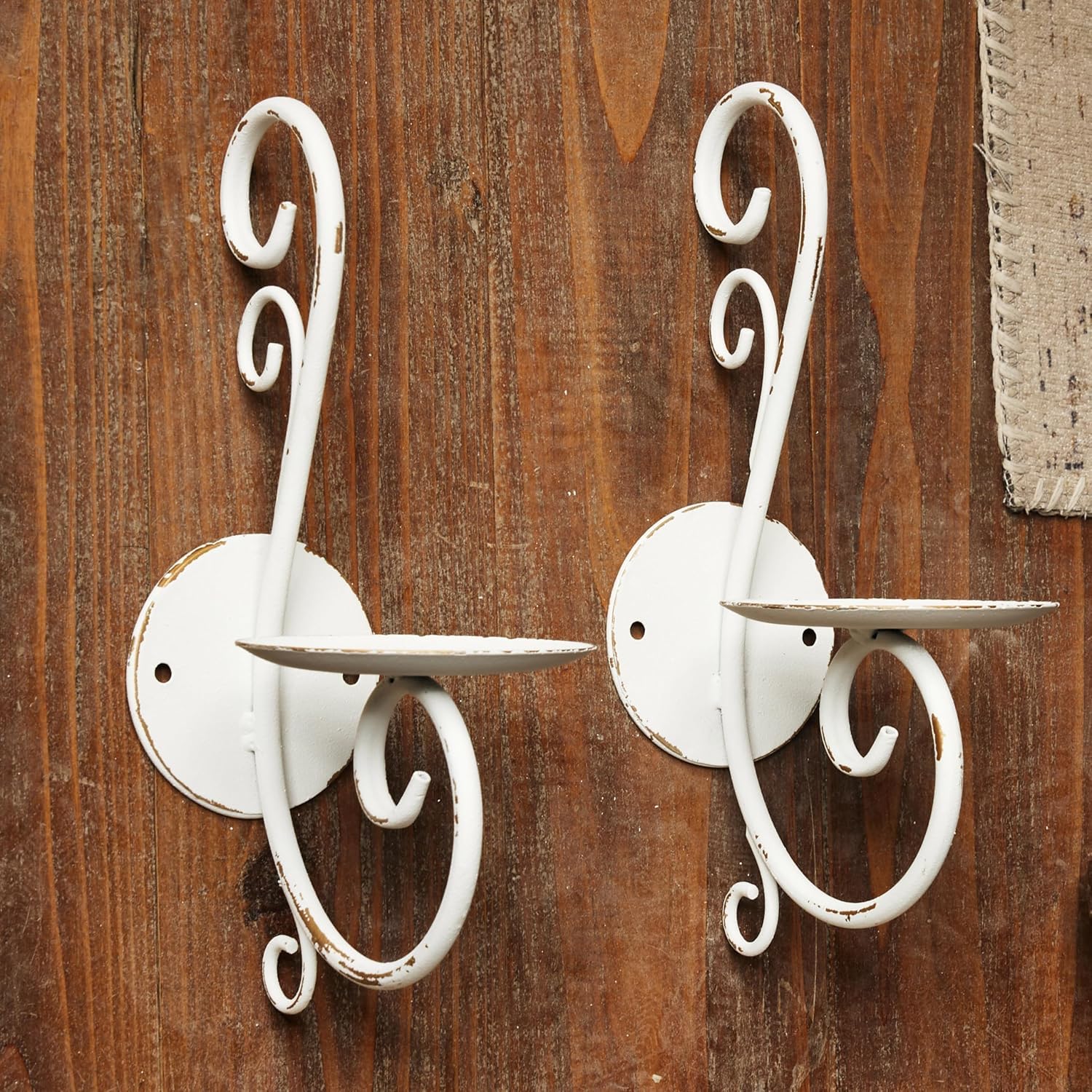 Rustikale Wandkerzenhalter Aus Metall - 2er Set Bauernhaus Stil