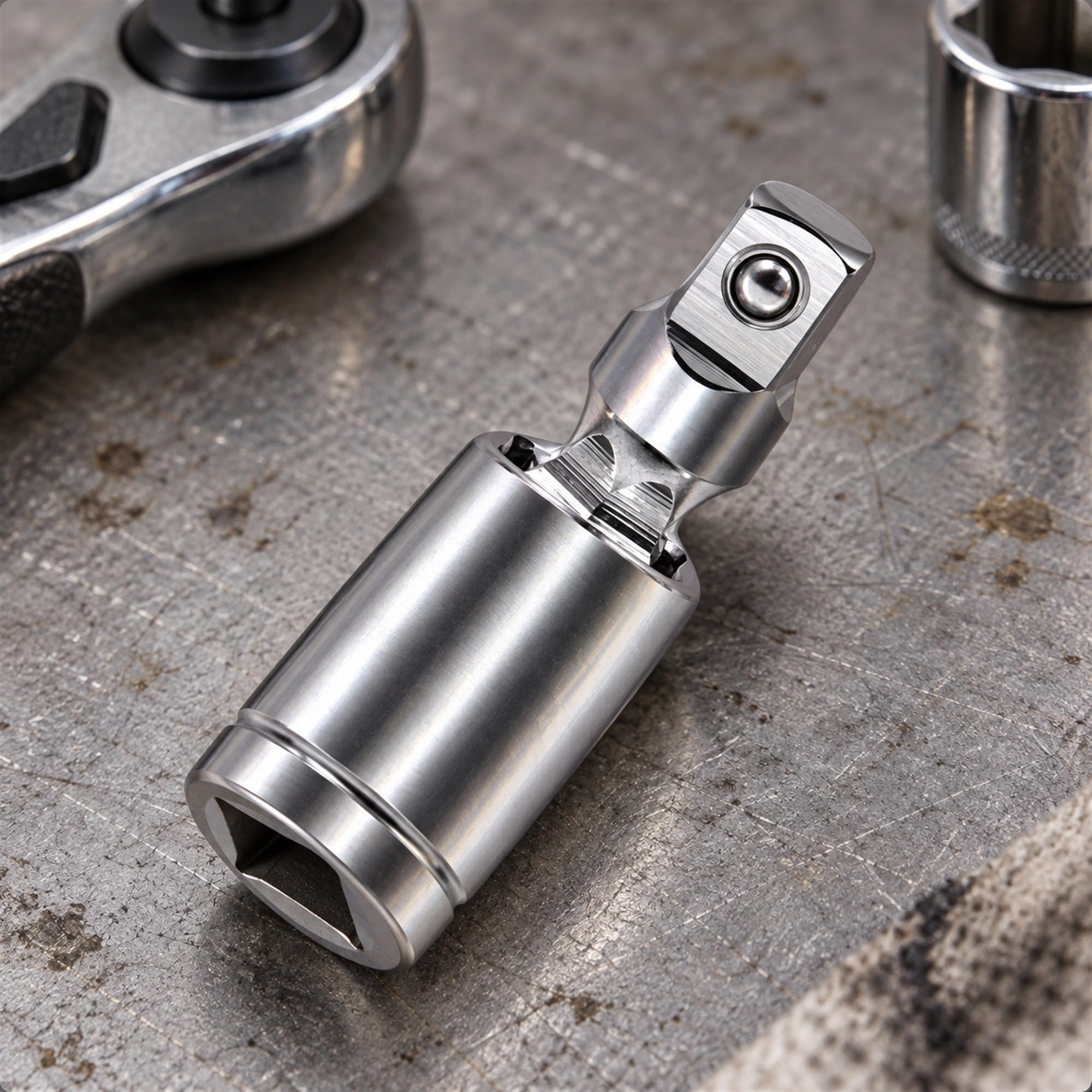 Chrome Vanadium Steel Universal Joint Socket Adapter for Vehicle Repairs, Household Maintenance and Angled Fastening