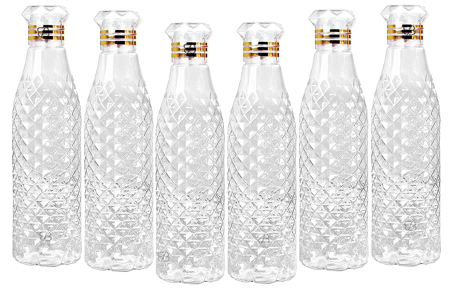 Buy GenericPlastic Fridge Water Bottle Set of 6, Crystal Texture Design