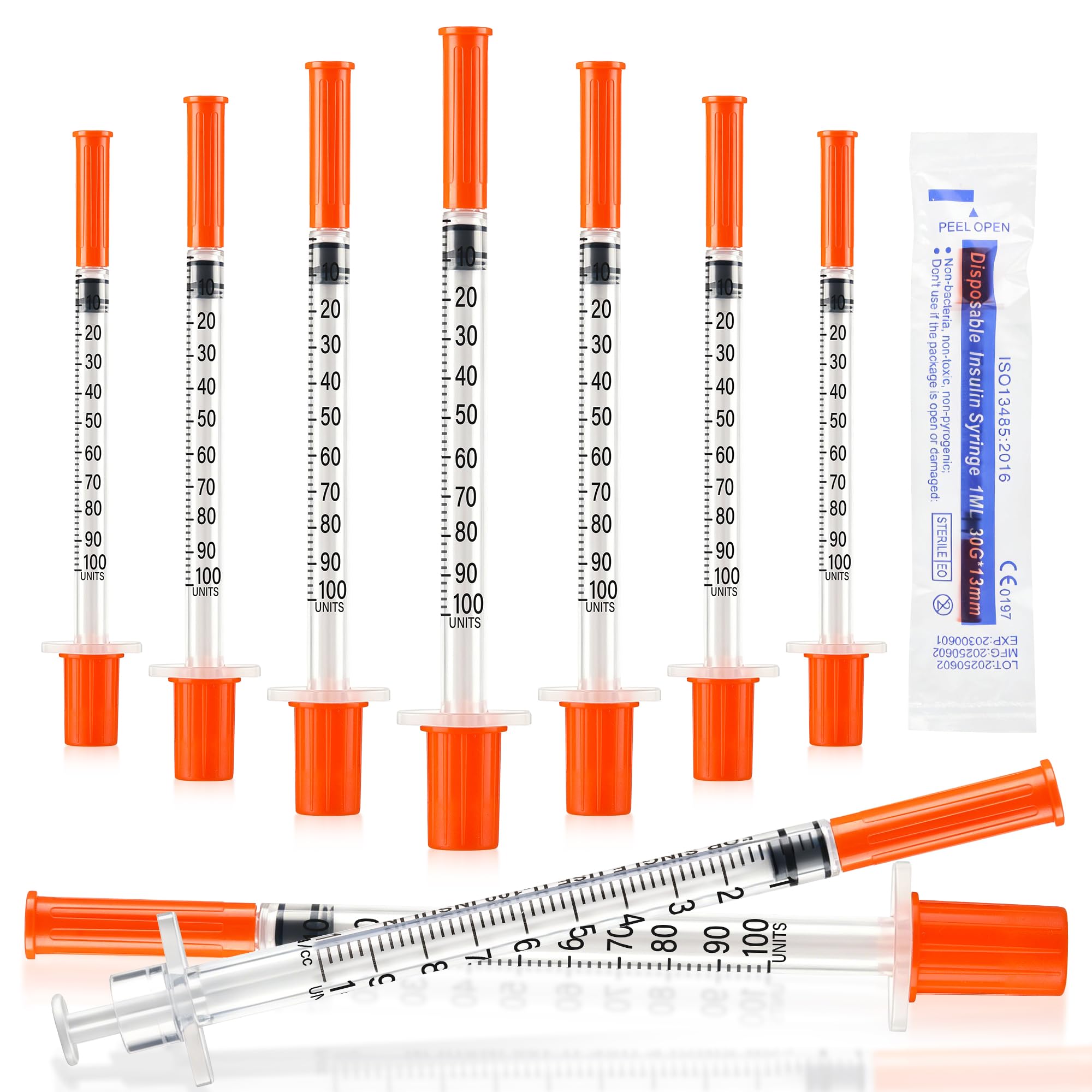 100 Stück 1ML30G 13mm Plastiktube mit Skala, Einzeln Versiegelt, Kunststoff Mehrzweck-Messwerkzeuge für Flüssigkeitstrennung,Laborzubehör,Pflanzenanbau