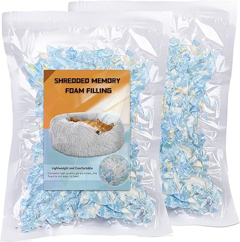 SHWAKK Relleno de espuma viscoelástica triturada, espuma de relleno de puf, espuma de alta densidad, espuma de relleno fácil de almohada, relleno