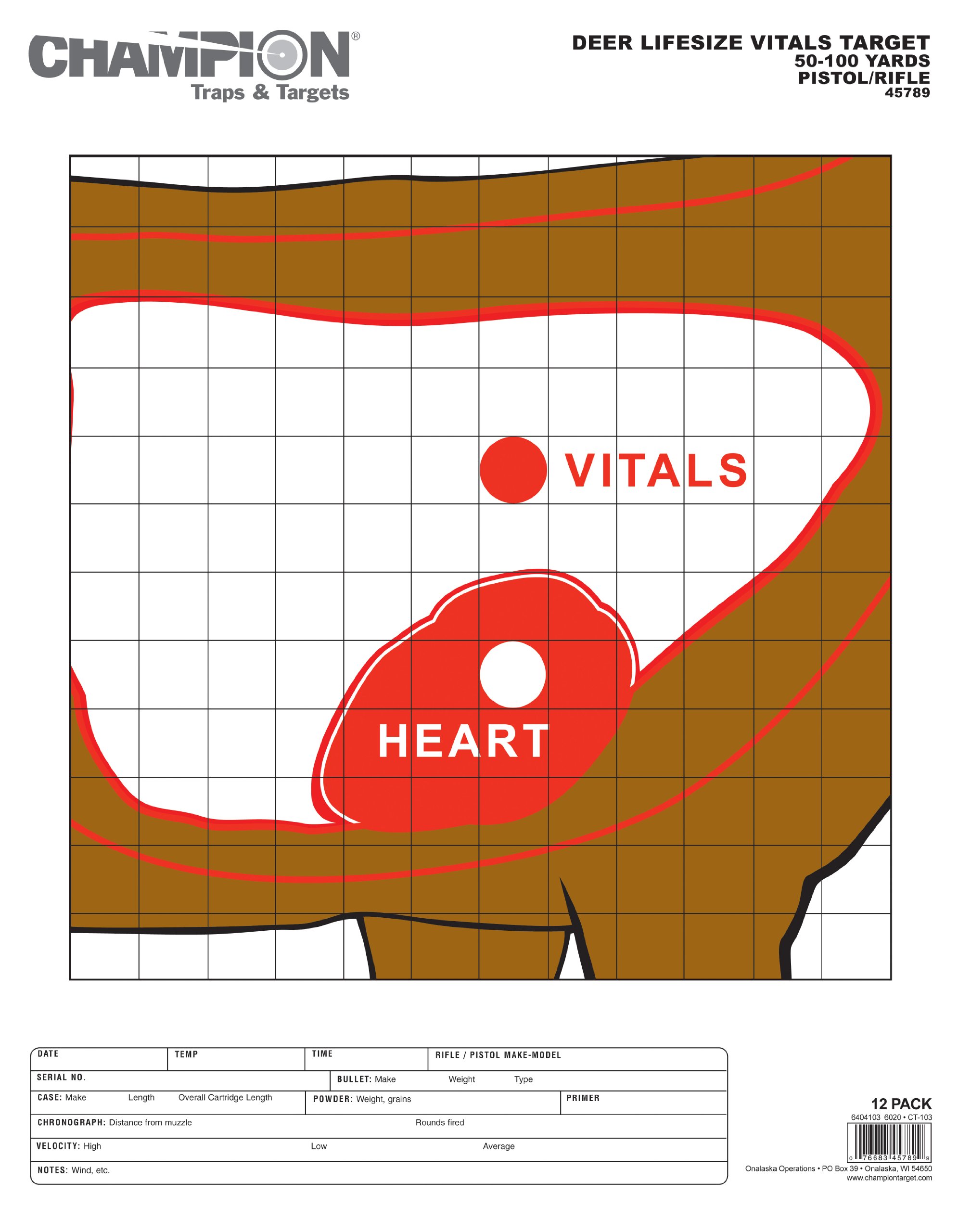 amazon-com-champion-deer-vitals-paper-target-14x18-12ct-airsoft-targets-sports-outdoors