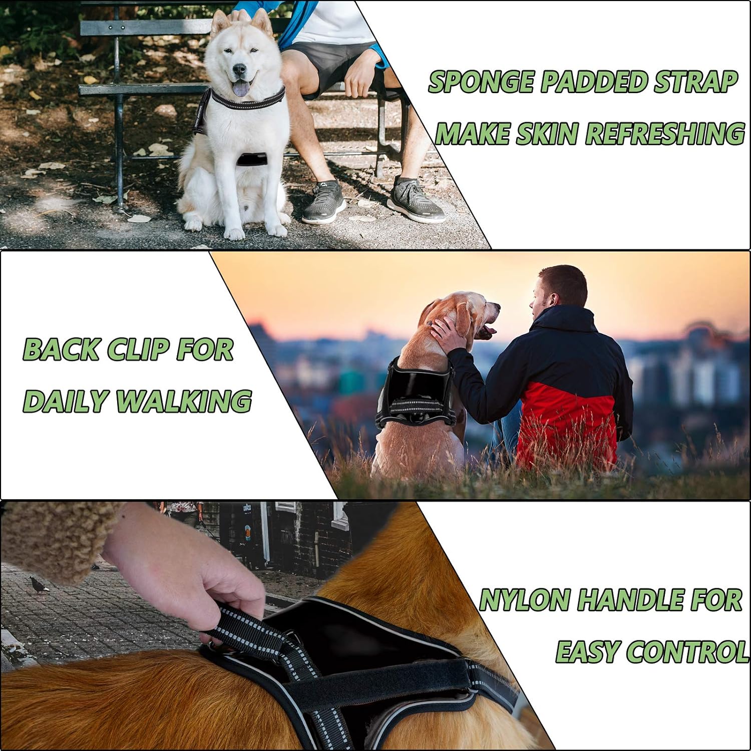 Emotional Support Dog Vest Harness, No Pull Dog Vest Harness with Strong Handle Adjustable Reflective Dog Vest for Outdoor Activities Easy On and Off Dog Vest Harness for Small to Large Dogs