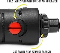 Vista 3 de BT 6321-7 - Molinillo de troquel de aire recto de extensión extra larga de 7 pulgadas, grado profesional, resistente, variable de alta velocidad