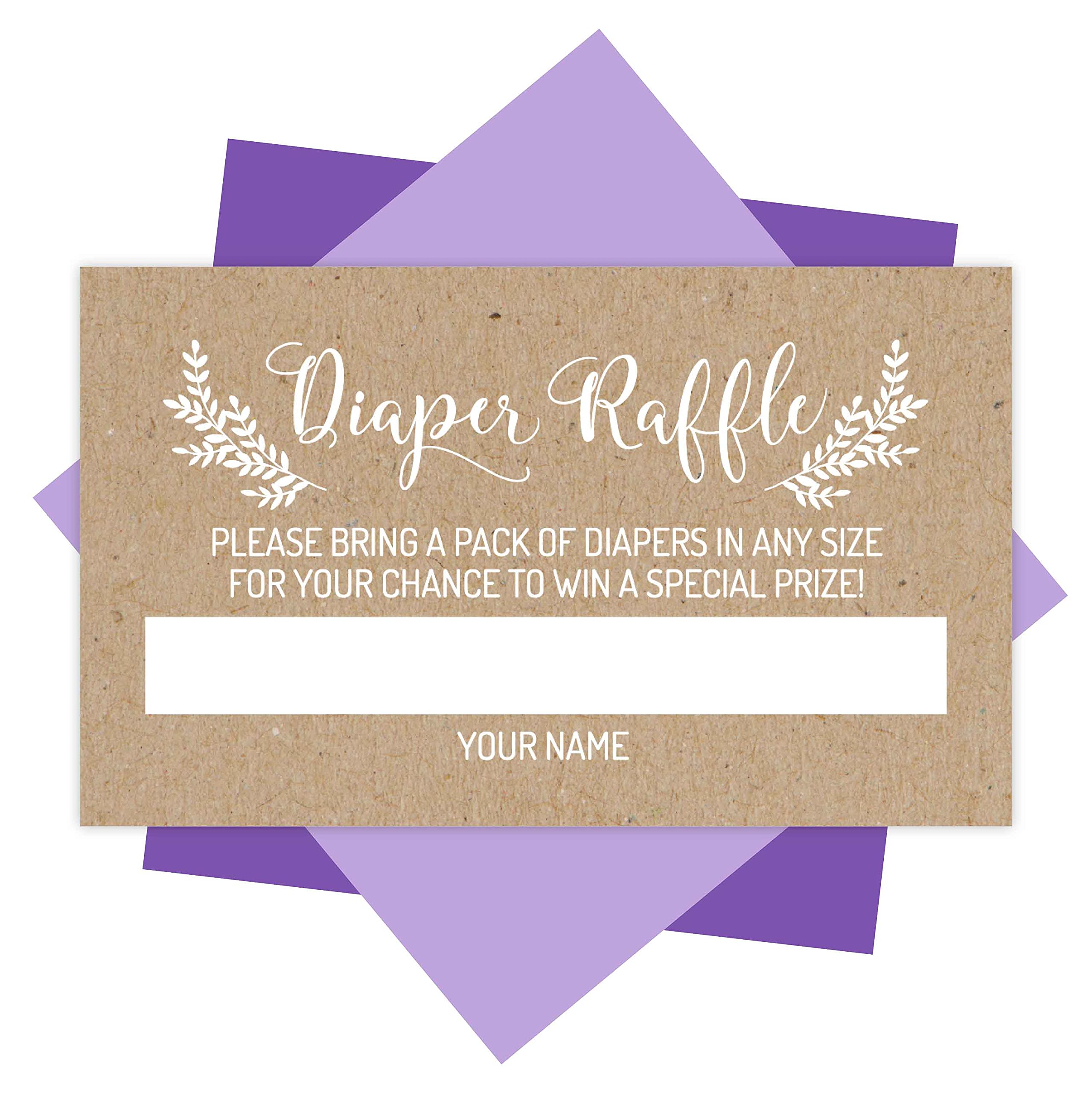 Buy 25 Rustic Diaper Raffle Ticket Lottery Insert Cards for Girl or Boy