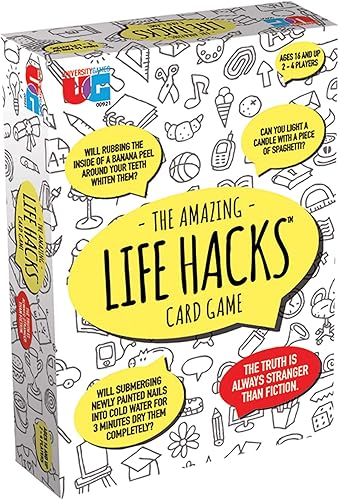 University Games, The Amazing Life Hacks - Juego de cartas para 2 a 4 jugadores a partir de 16 años