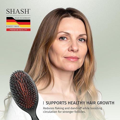 Miniatura 6 de Hecho en Alemania cepillo de cerdas de jabalí de nailon sostenible adecuado para cabello normal a grueso desenreda suavemente sin tirones ni puntas