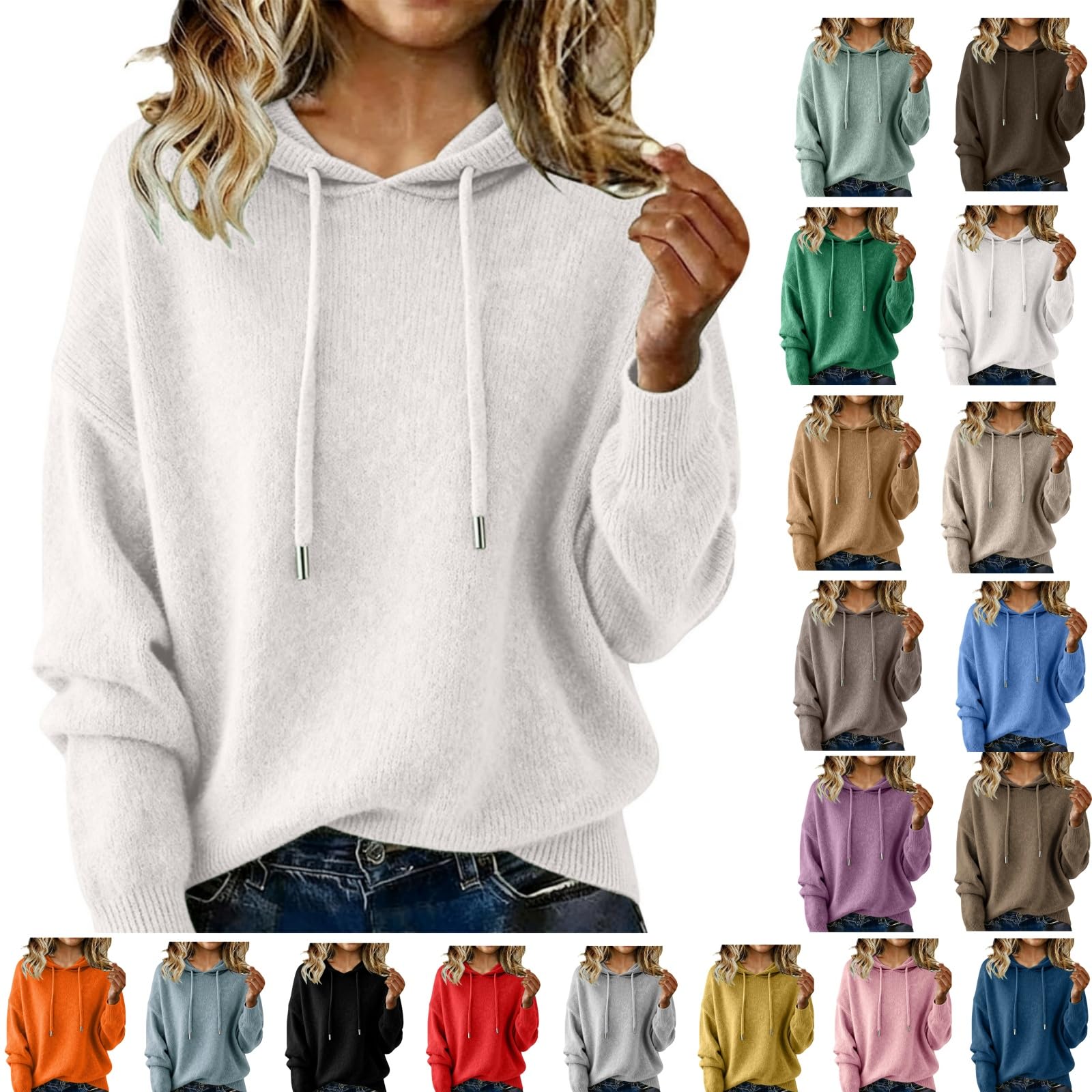 Pull à capuche en tricot pour femme