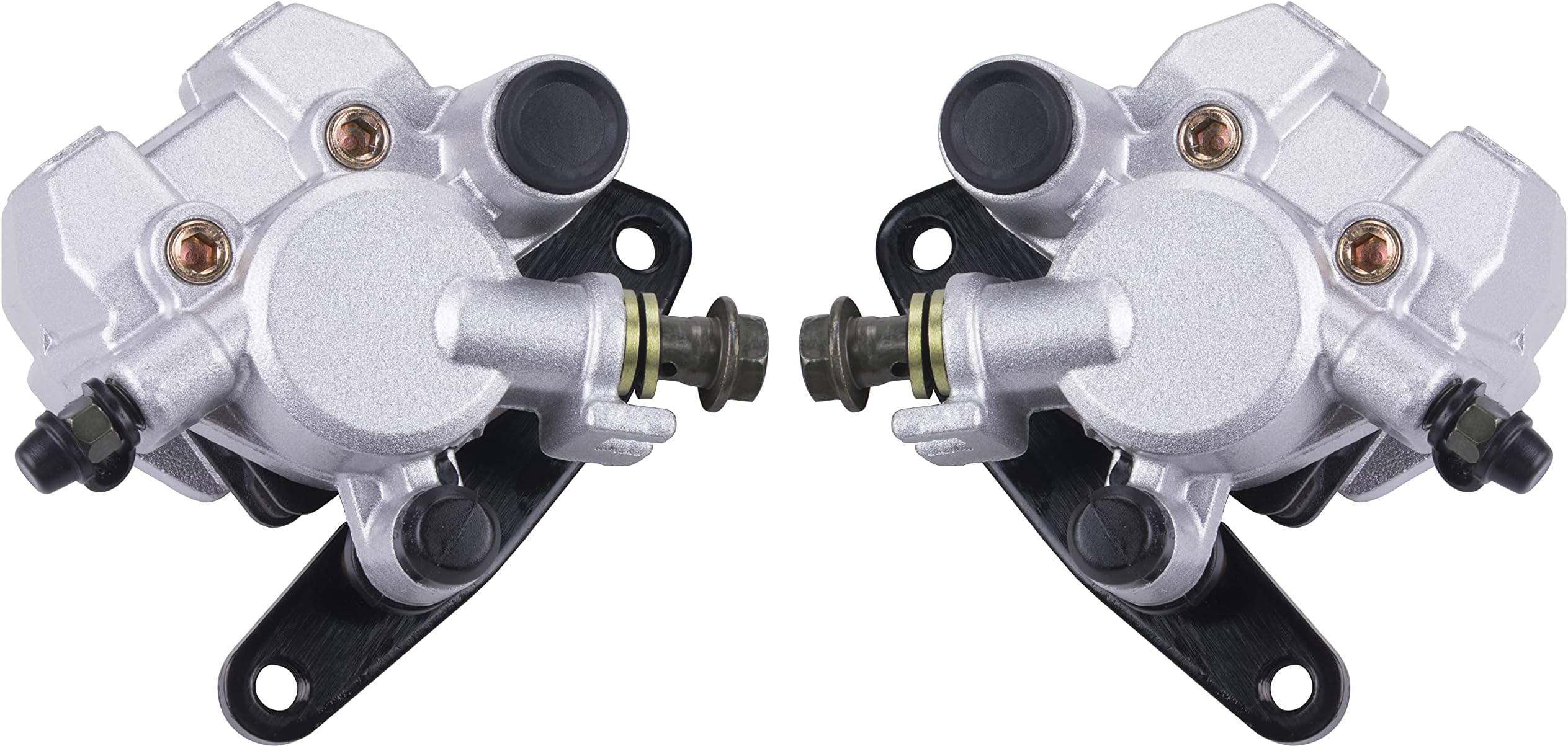 Front Right & Left Brake Caliper With Pads Compatible with YAMAHA Banshee 350 Grizzly 350 400 450 Big Bear 250 350 450 Blaster 200 Bruin 250 350 Raptor 350 660 Warrior 350 Bear Tracker 250