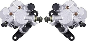 Front Right & Left Brake Caliper With Pads Compatible with YAMAHA Banshee 350 Grizzly 350 400 450 Big Bear 250 350 450 Blaster 200 Bruin 250 350 Raptor 350 660 Warrior 350 Bear Tracker 250