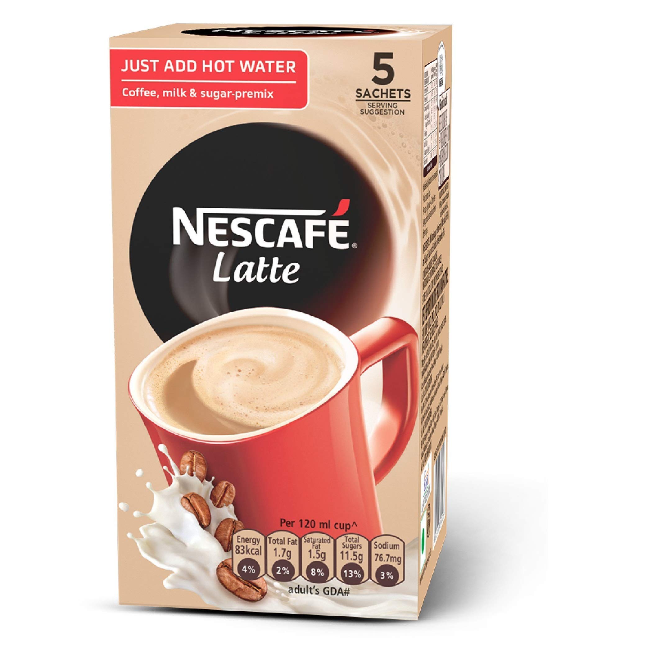 Buy NESCAFÉ Latté Instant Coffee Premix, 5 sachets x 25g Online at