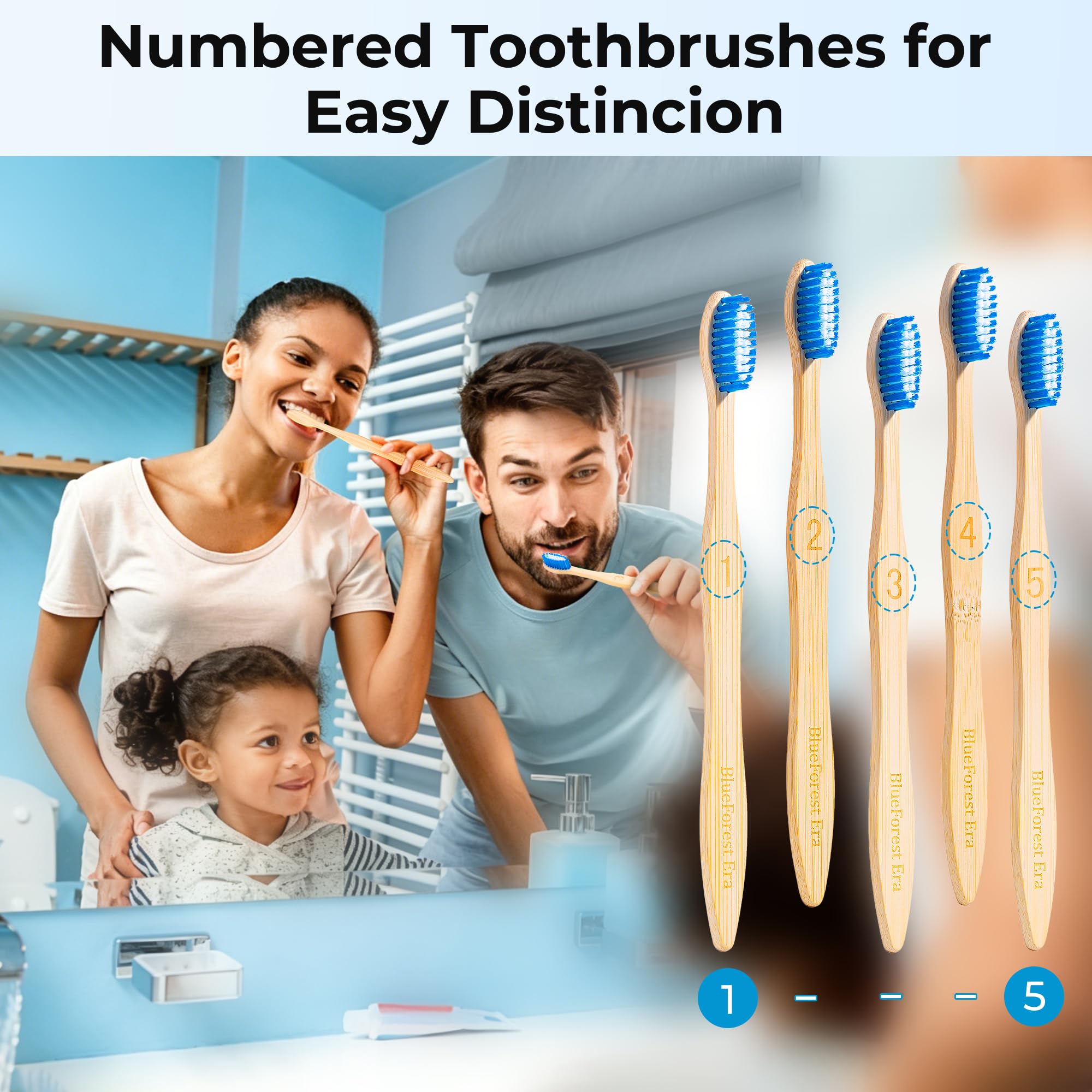 Lot de 10 brosses à dents en bambou sans BPA, poils coniques doux à base de plantes, brosse à dents en bois naturel pour adultes, brosses à dents