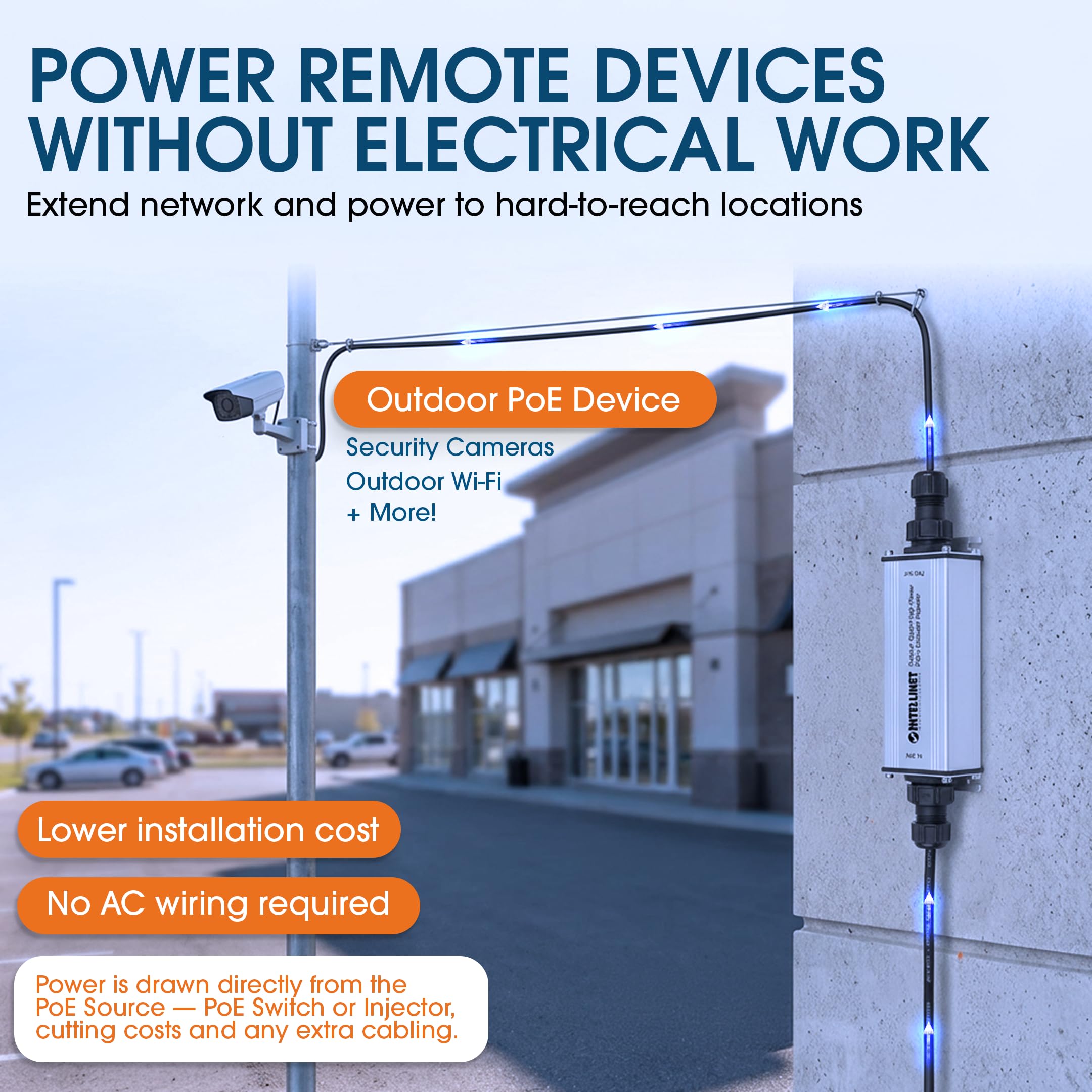 Extender Repeater PoE + Gigabit high-power pour extérieur