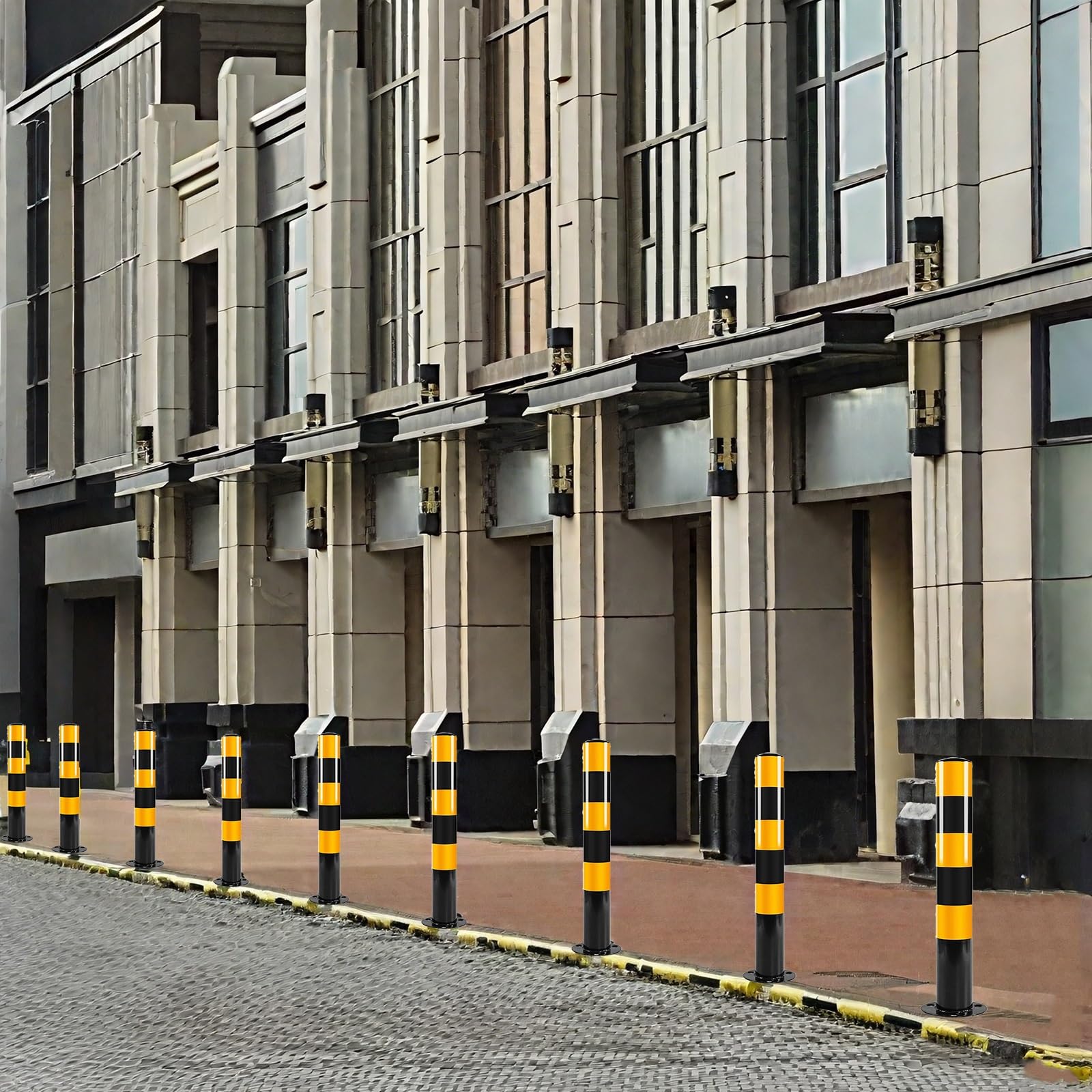 Générique Borne de sécurité Robuste en Acier - Barrière de signalisation et de Protection d'accès pour parkings (1 pièce) - Barrière de sécurité Durable et résistante aux