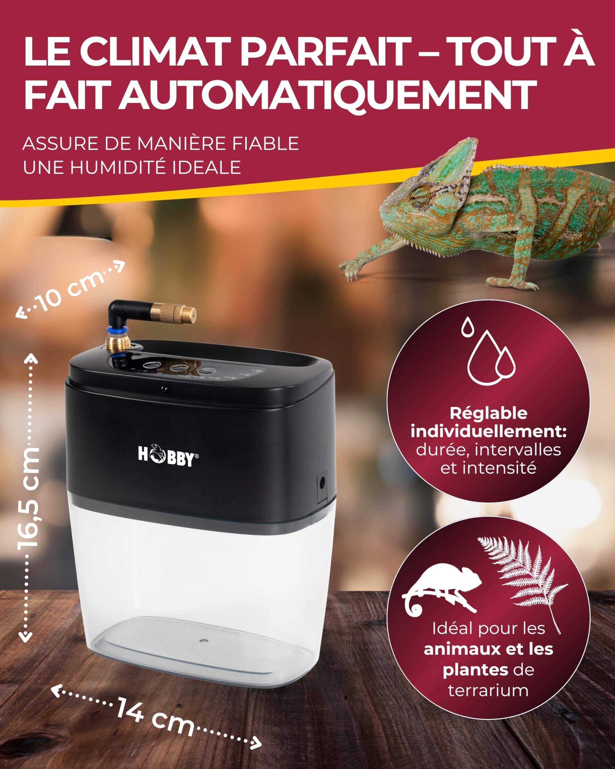 Hobby Terraristik Easy Rain Mini | Système d’arrosage automatique pour terrariums | Irrigation réglable pour reptiles, amphibiens et habitats végétaux