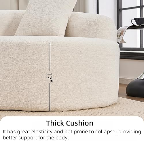 Miniatura 7 de Sofá modular curvo de 110 pulgadas con 4 plazas, sofá curvo para sala de estar, sofá modular moderno, sofá deshuesado, tela de felpilla de grano de