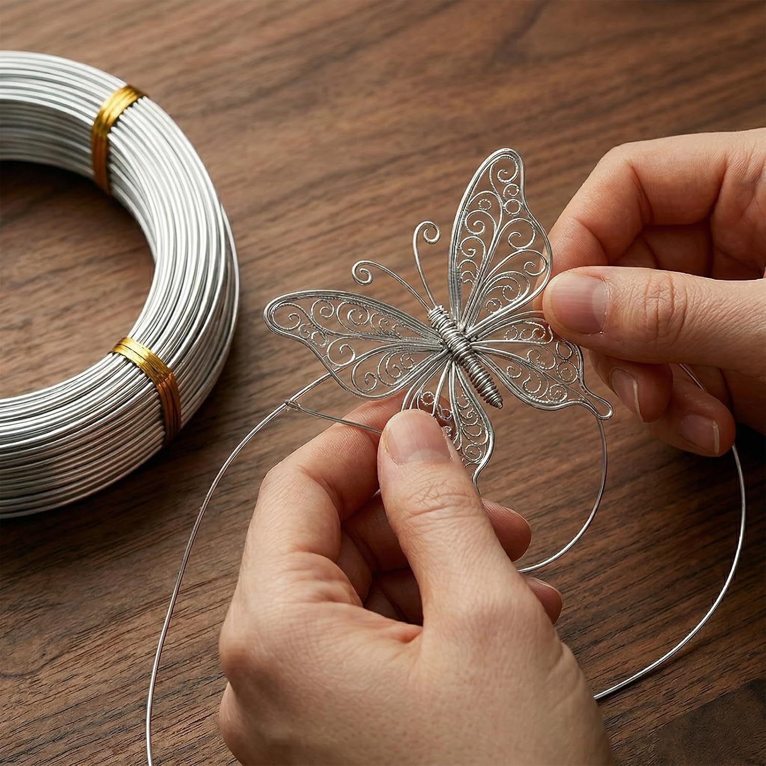 Bendable Wire for Crafts Aluminum, 1mm 18 Gauge 164ft Sculpting Wire Spool for Jewelry Making Beading Floral Wrapping Wreath DIY Crafts, Flexible Metal Wires, Silver