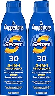SPORT Sunscreen Spray SPF 30, Water Resistant Sunscreen, Broad Spectrum Spray Sunscreen SPF 30, 5.5 Oz Spray (Pack of 2)