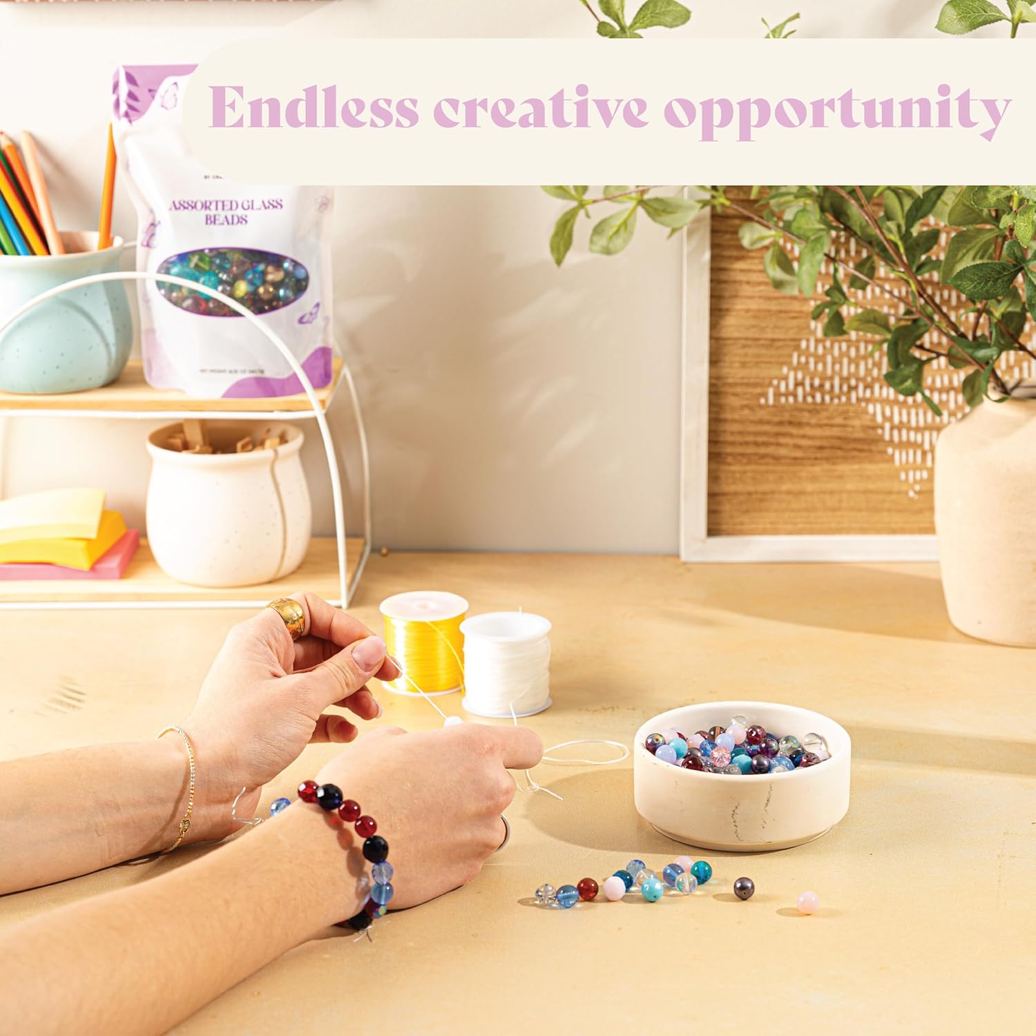 One Pound Assorted Glass Beads for Jewelry Making, DIY Lamp Work, Arts and Crafts, and Decorative Hobby Artistry, Colorful Crystal Assortment Bulk Mix, 4-18mm (Mixed Colors) (1) - Image 3