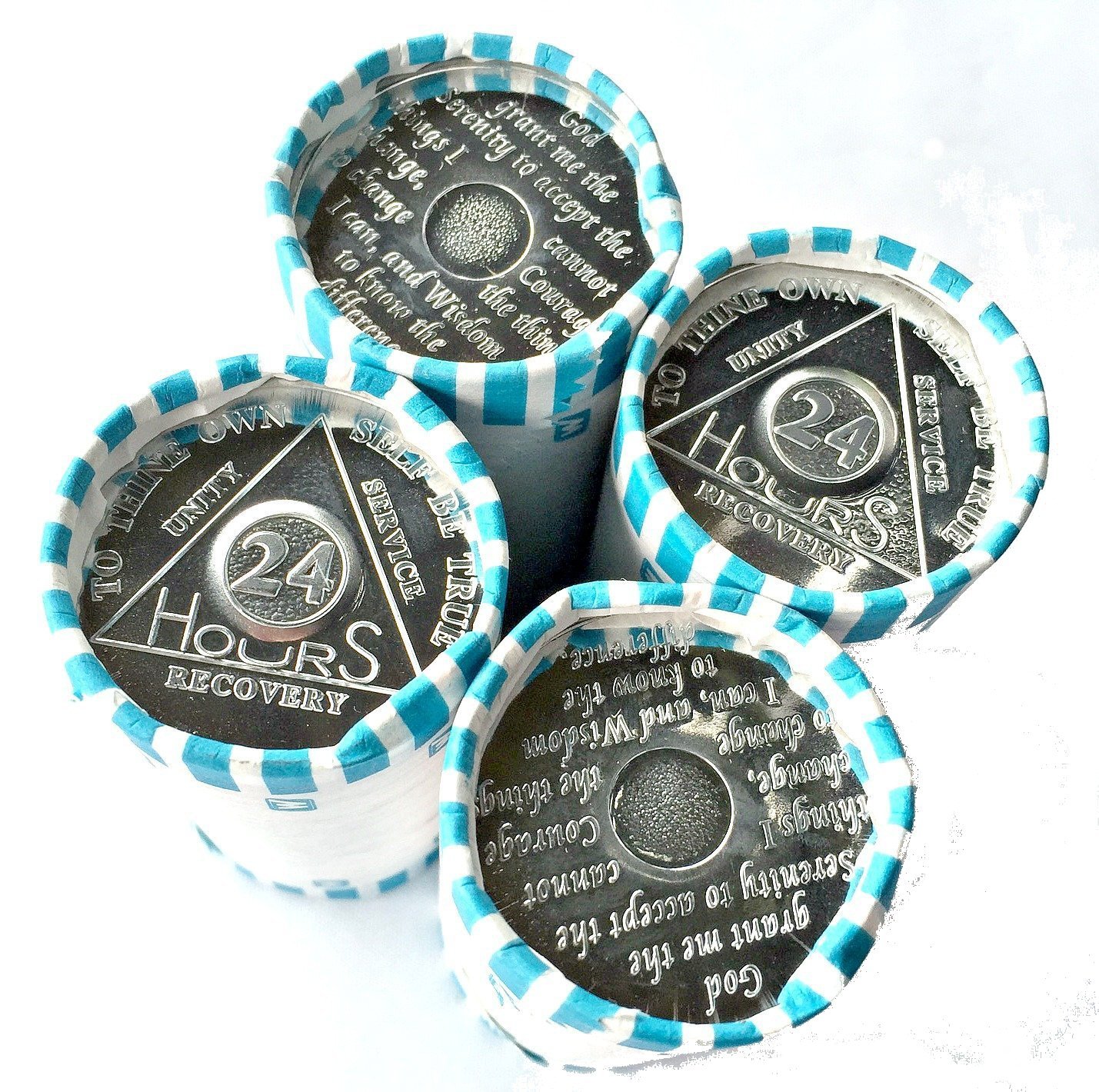 100 AA Chips/Tokens/Medallions 4 Rolls of The 24 Hour Aluminum Chips/Tokens Commemorative Medallion